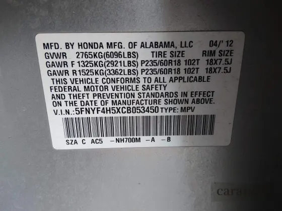 2012 Honda Pilot EX-L