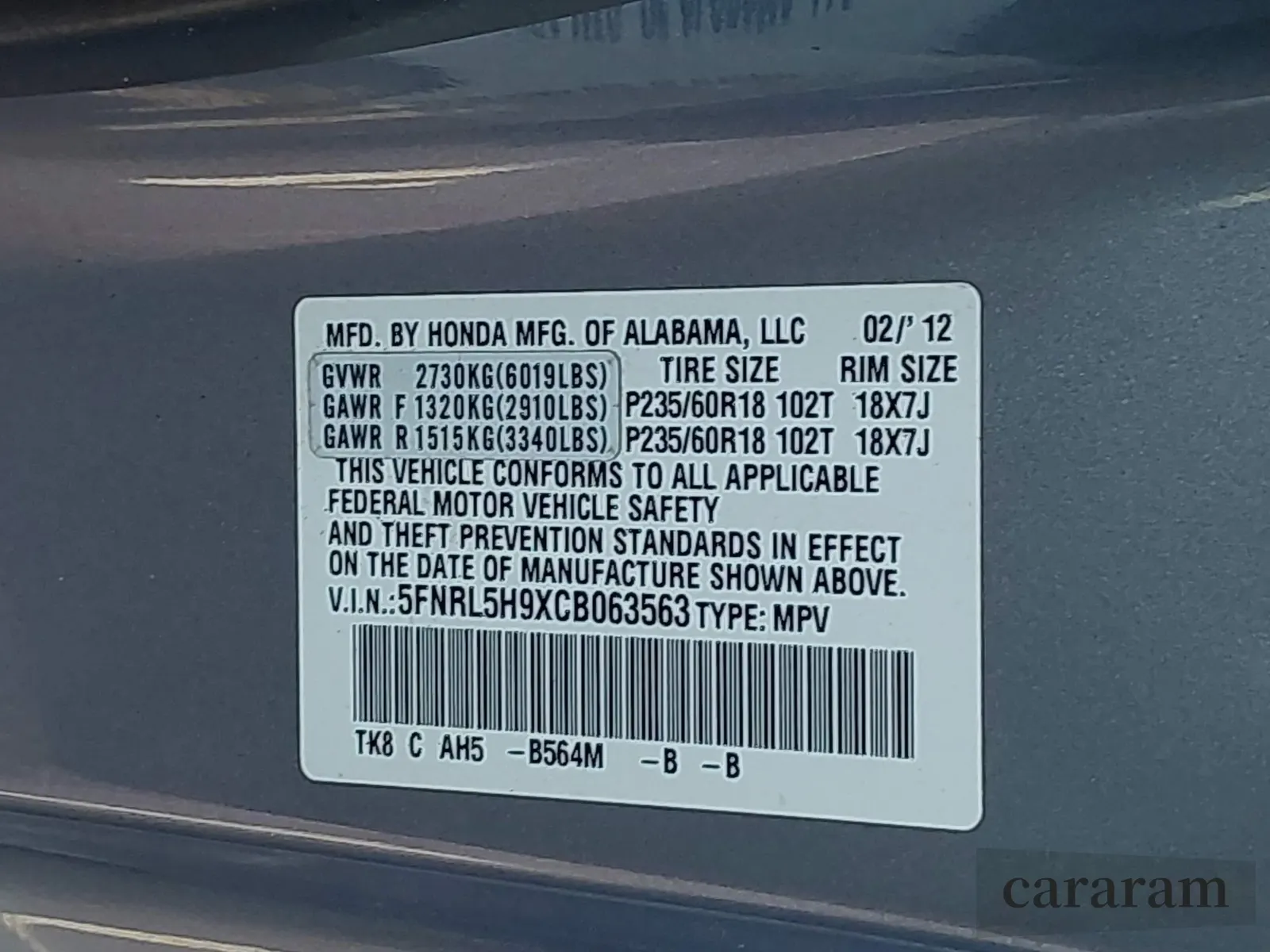 2012 Honda Odyssey Touring