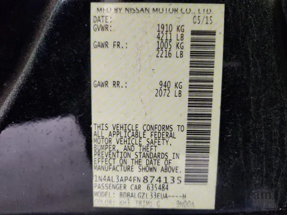 2015 Nissan Altima S