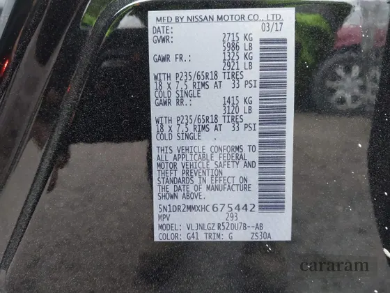 2017 Nissan Pathfinder SV