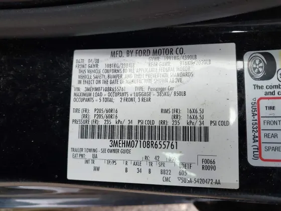 2008 Mercury Milan