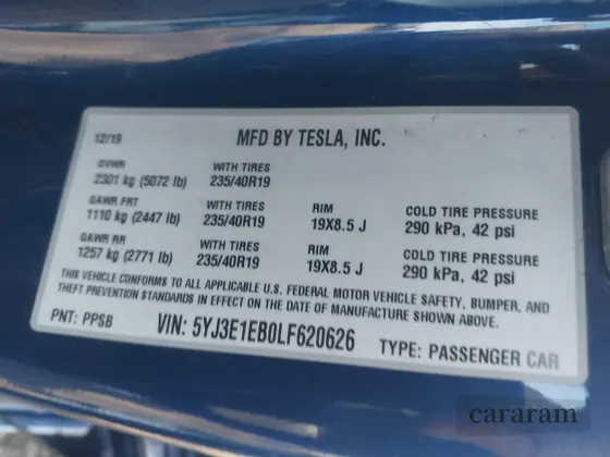 2020 Tesla Model 3 Long Range