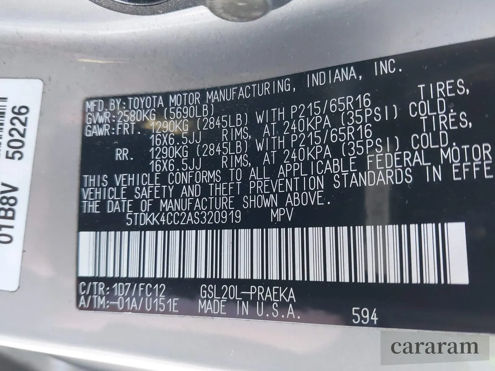 2010 Toyota Sienna LE