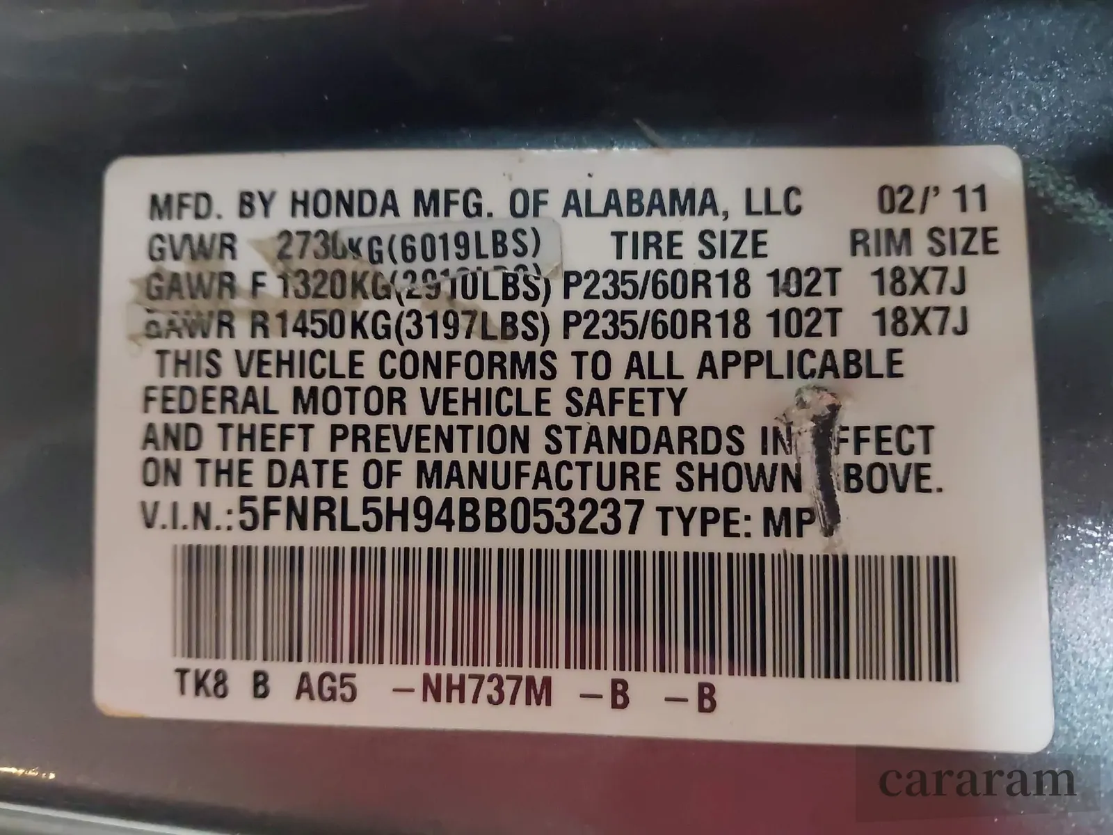 2011 Honda Odyssey Touring