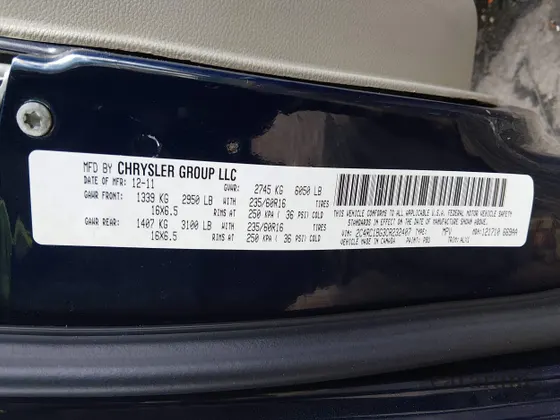 2012 Chrysler Town & Country Touring