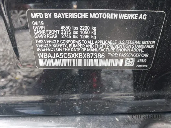 2019 BMW 5 Series 530i