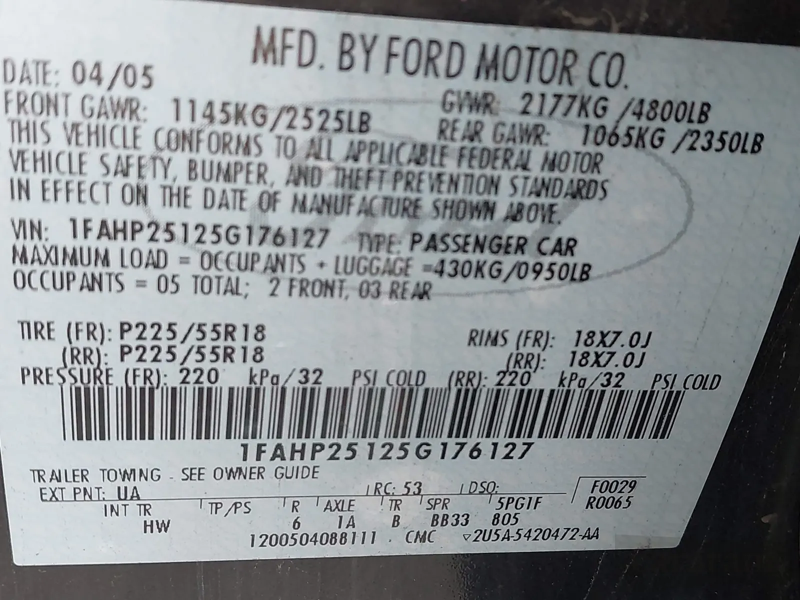 2005 Ford Five Hundred Limited