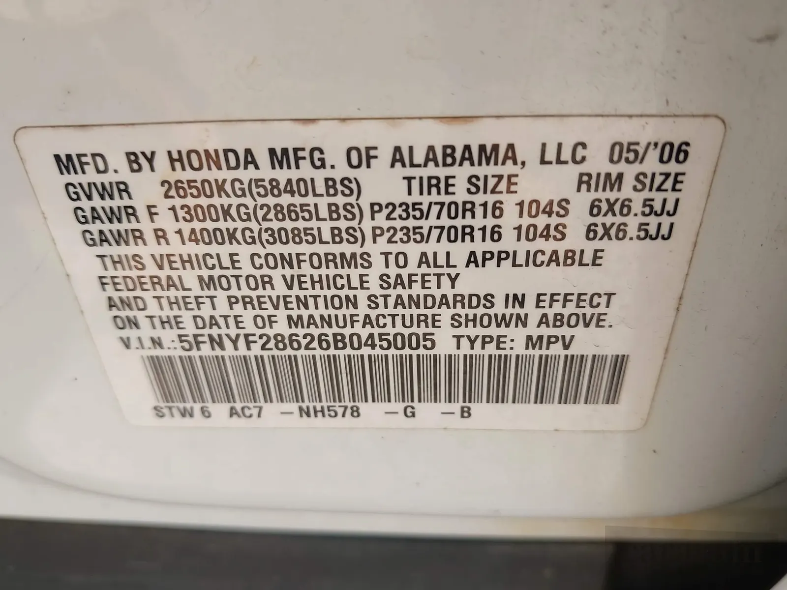 2006 Honda Pilot EX-L