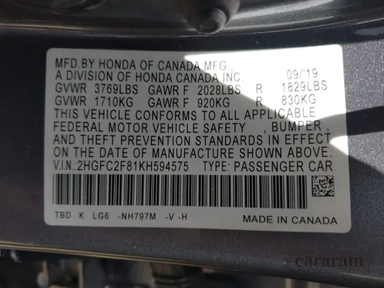 2019 Honda Civic Sport