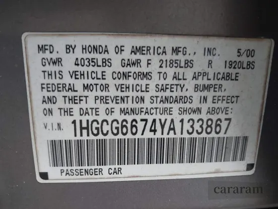 2000 Honda Accord EX