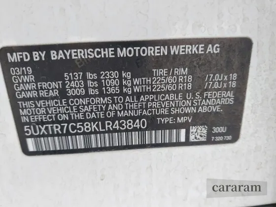 2019 BMW X3 sDrive30i