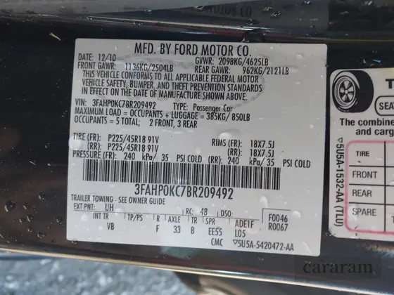 2011 Ford Fusion SPORT