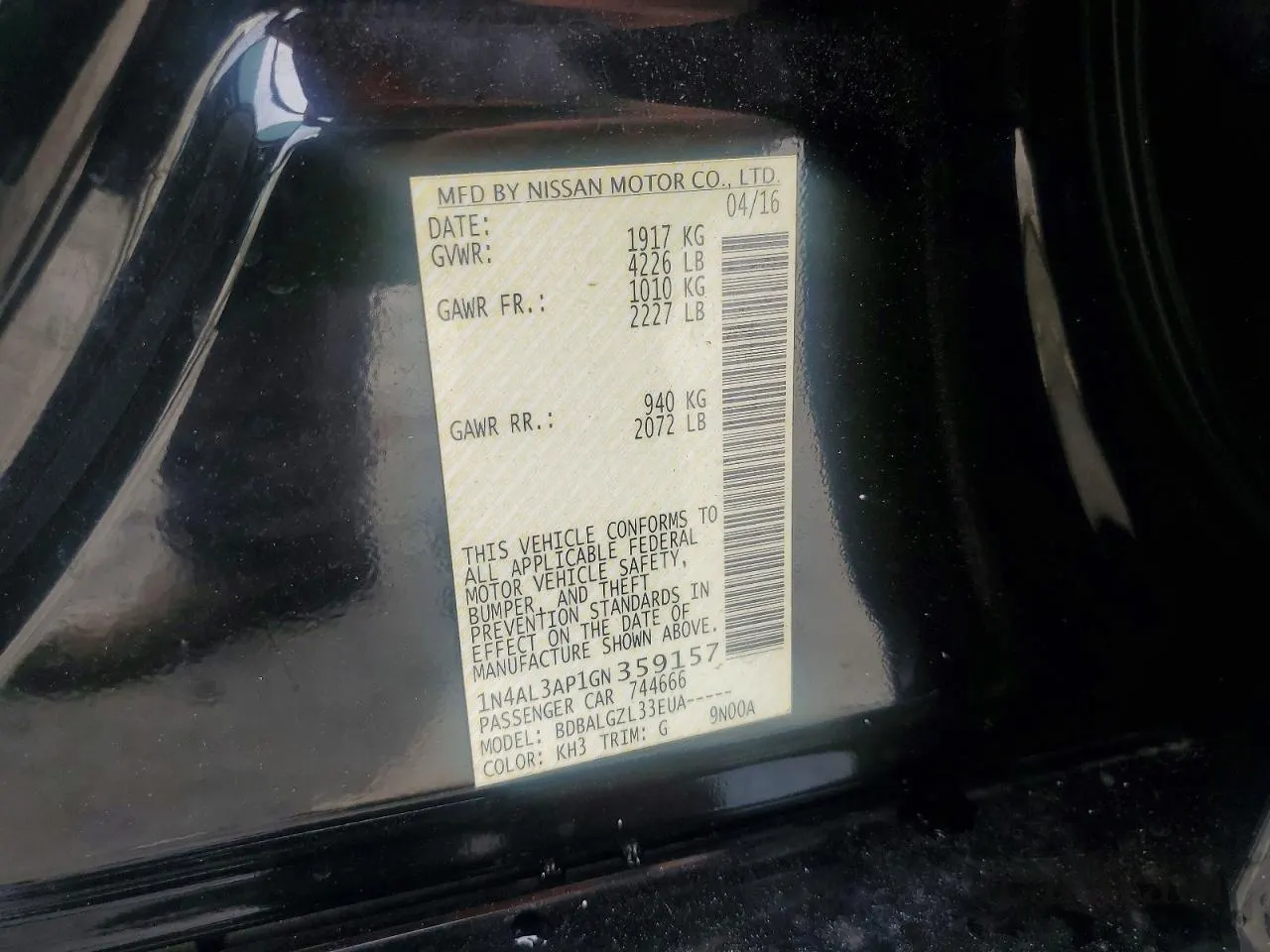 2016 Nissan Altima SR