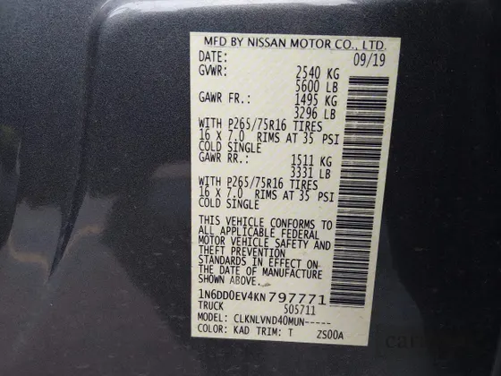 2019 Nissan Frontier SV