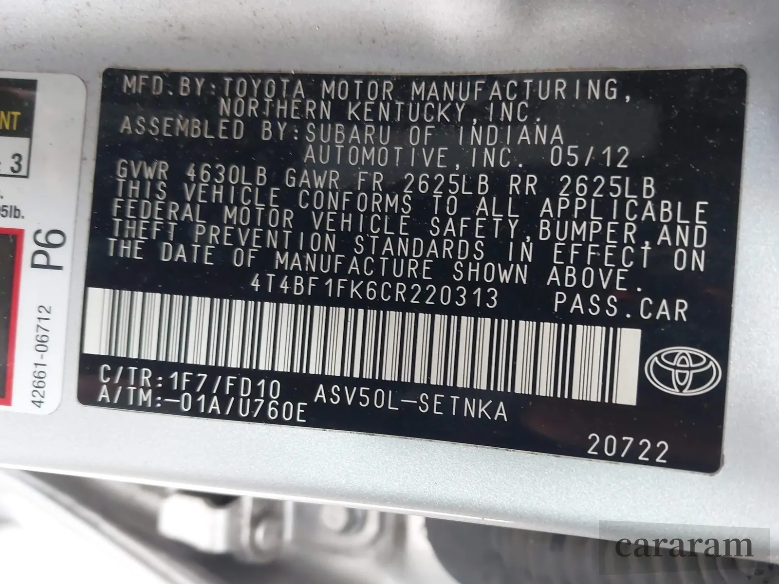 2012 Toyota Camry L