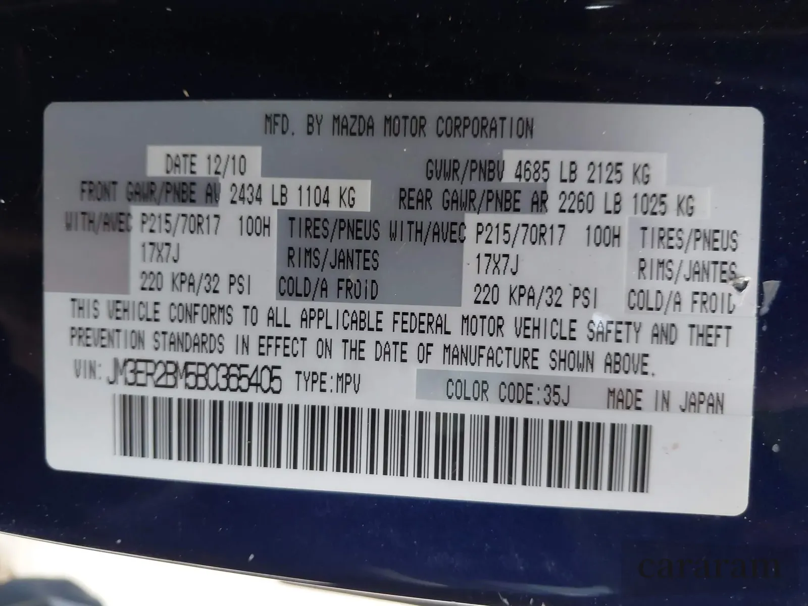 2011 Mazda CX-7 i Sport
