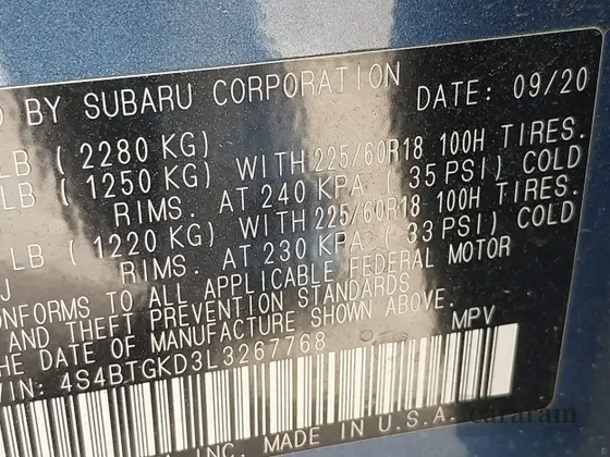 2020 Subaru Outback Onyx XT