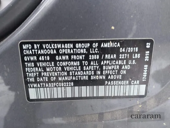 2015 Volkswagen Passat S