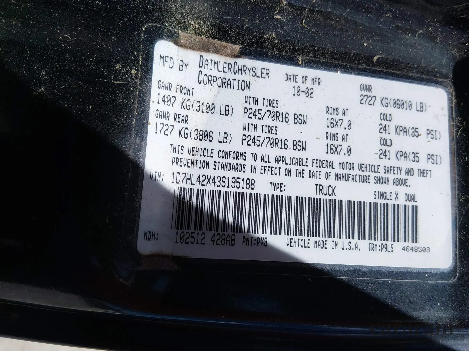 2003 Dodge Dakota SLT