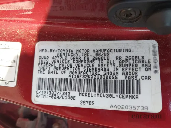 2002 Toyota Camry XLE