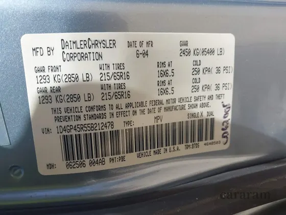 2005 Dodge Caravan SXT