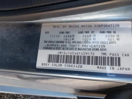 2016 Mazda 6 i Sport