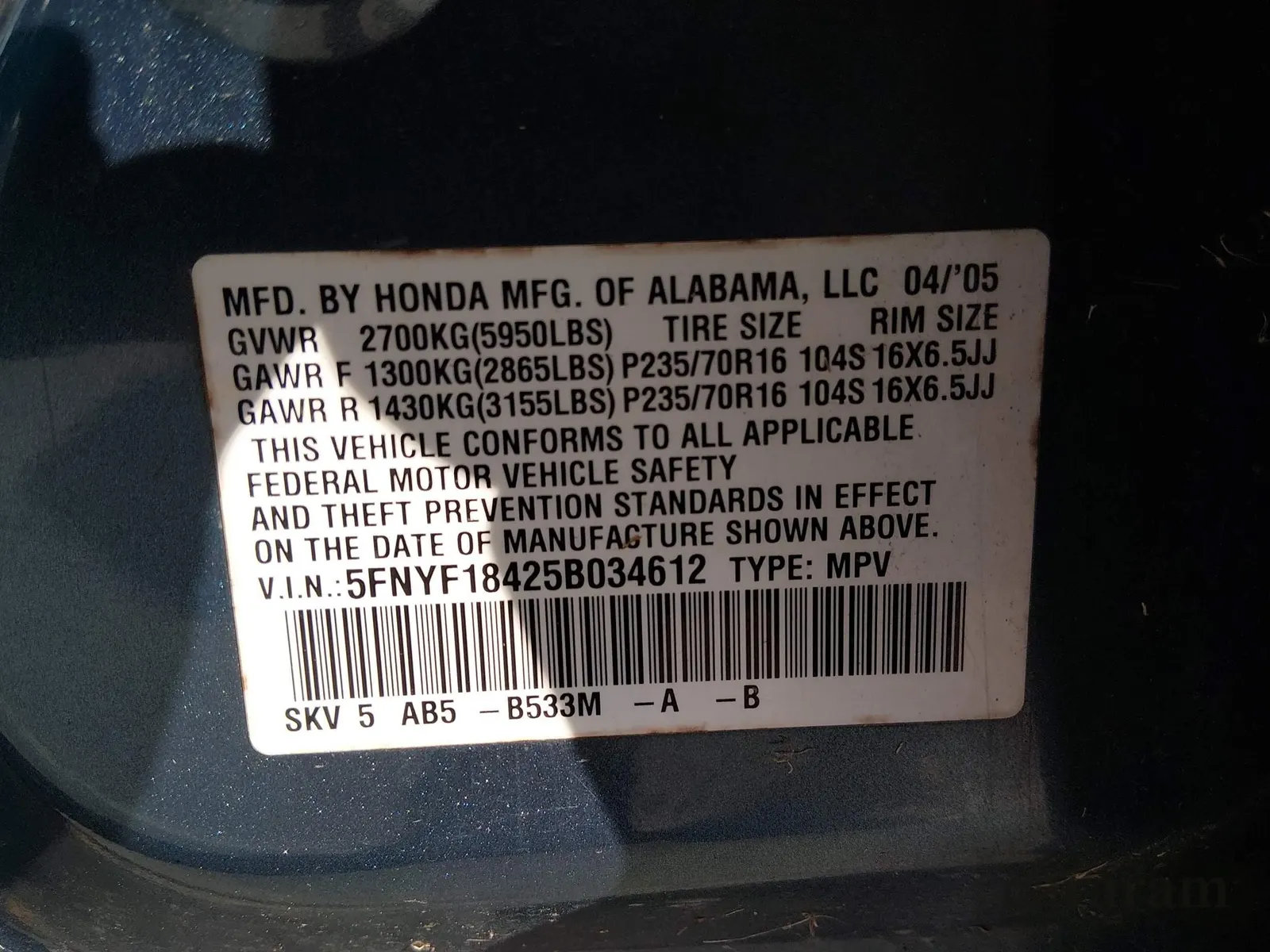 2005 Honda Pilot EX