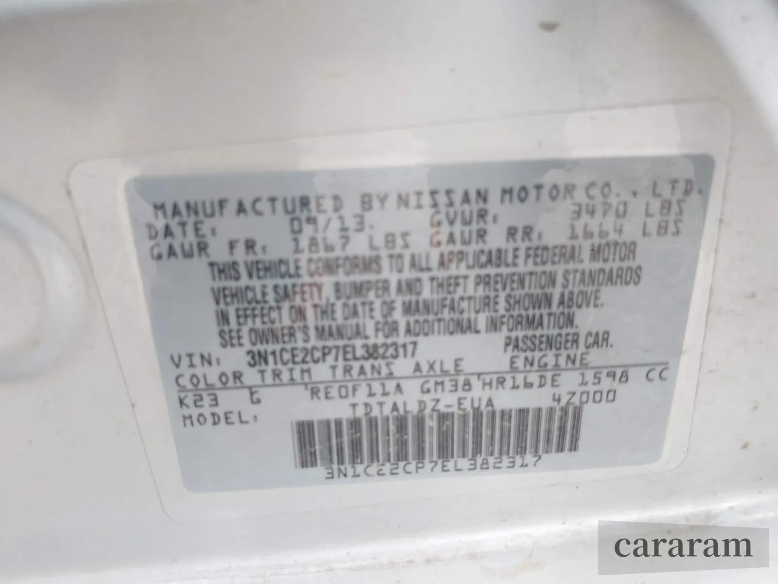 2014 Nissan Note S Plus