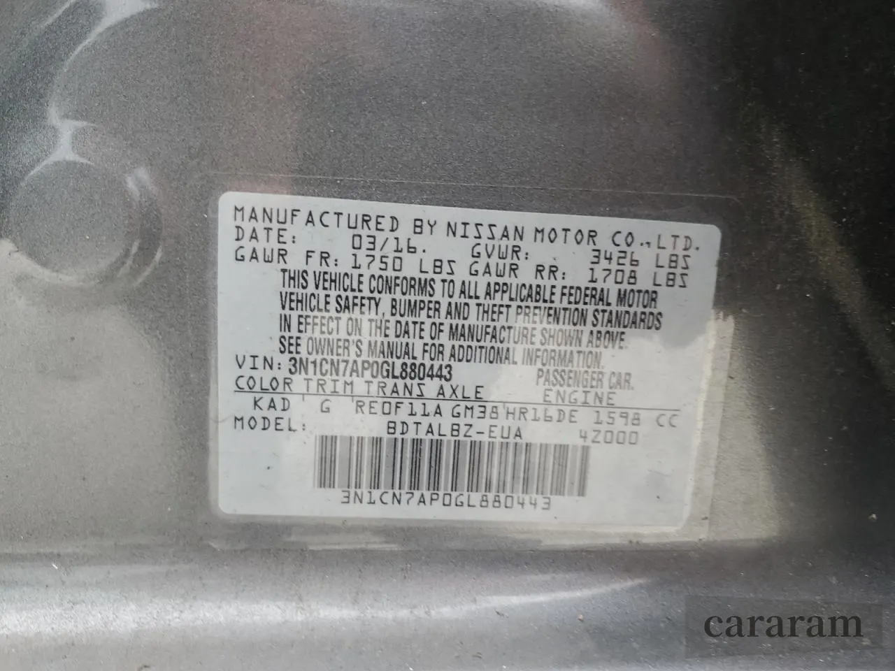 2016 Nissan Versa SV