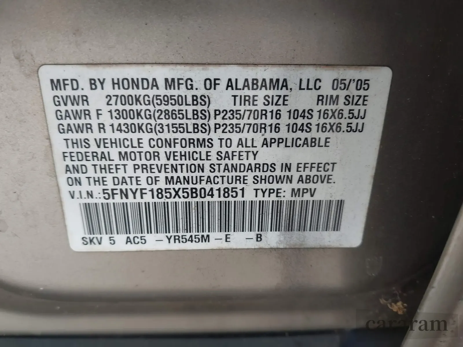 2005 Honda Pilot EX-L