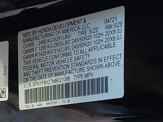 2021 Honda Passport Sport