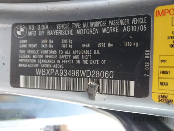 2006 BMW X3 3.0i