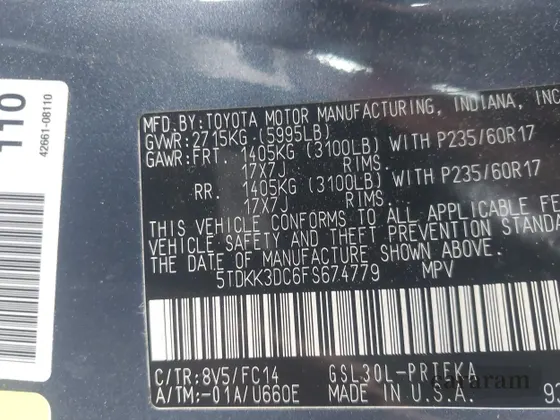 2015 Toyota Sienna LE AAS