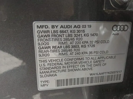 2019 Audi Q7 Premium Plus