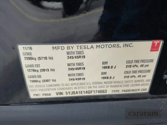2016 Tesla Model S 70