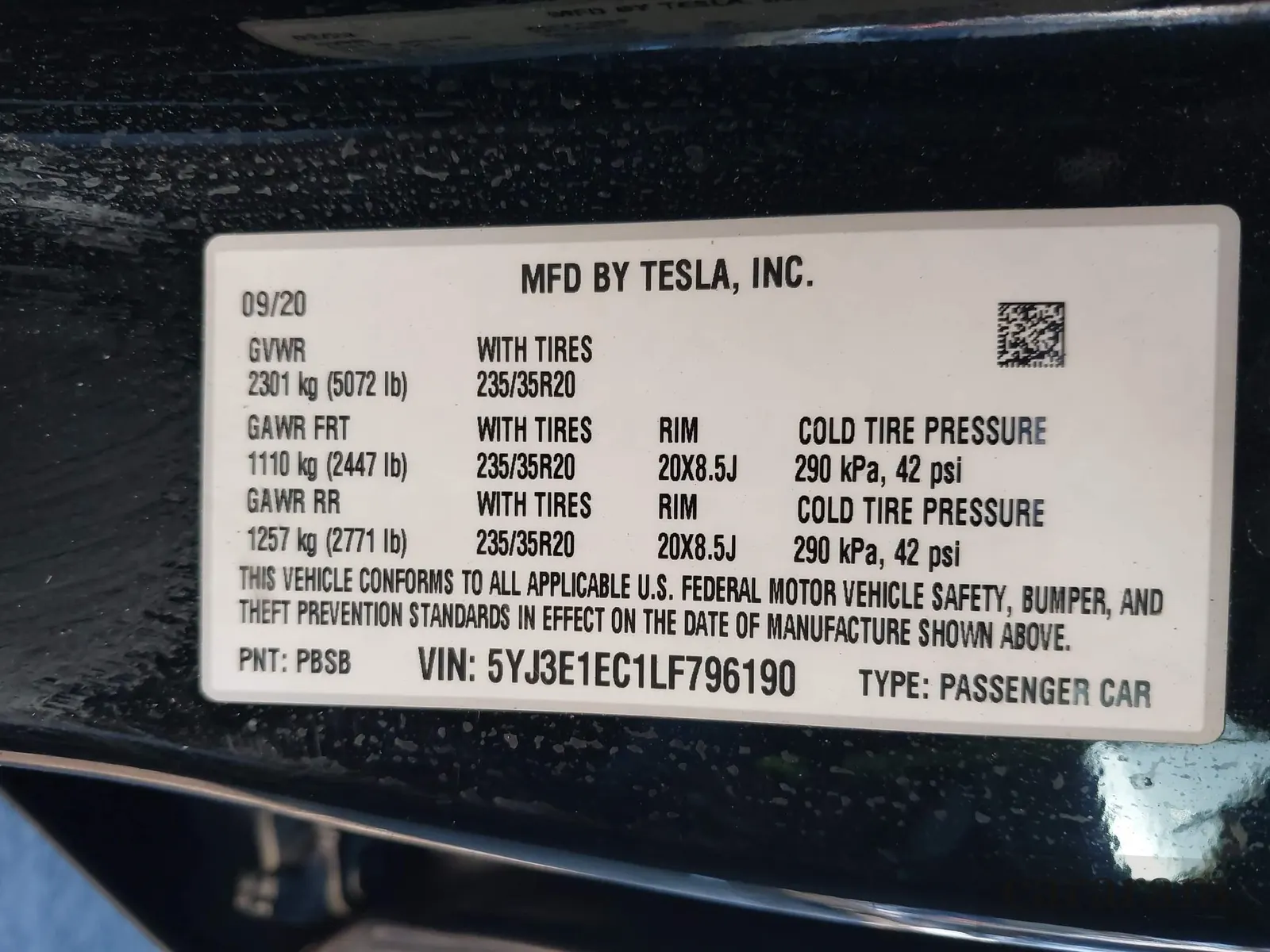 2020 Tesla Model 3 Performance