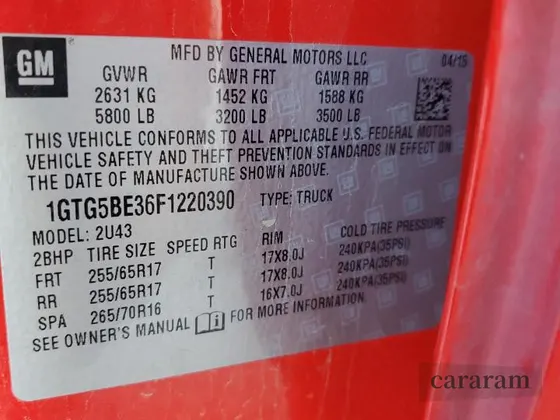 2015 GMC Canyon 2WD SLE