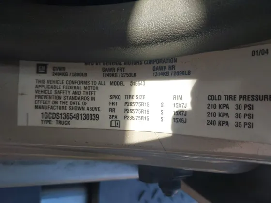 2004 Chevrolet Colorado 1SE LS Z71