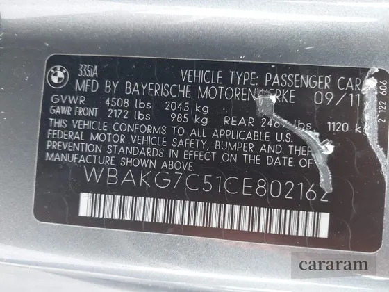 2012 BMW 3 Series 335i