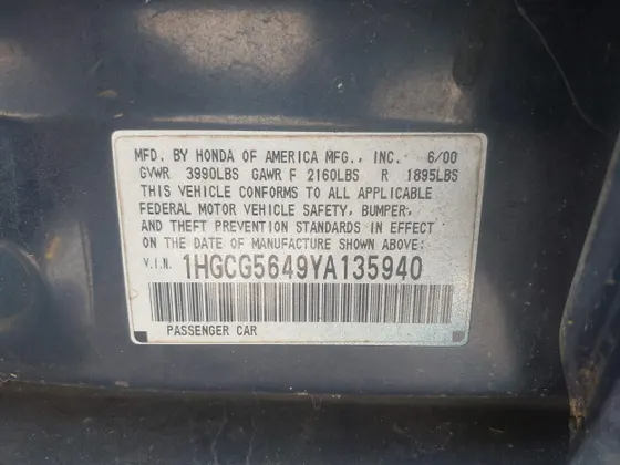 2000 Honda Accord LX