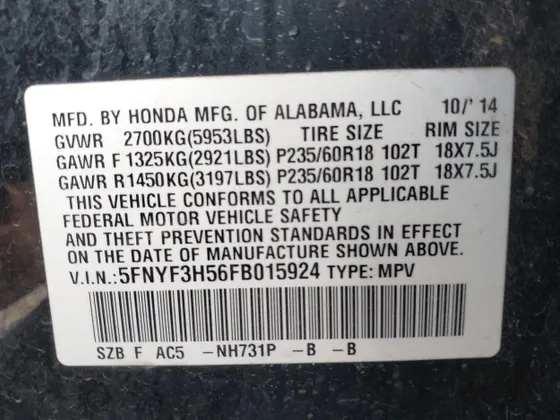 2015 Honda Pilot EX-L