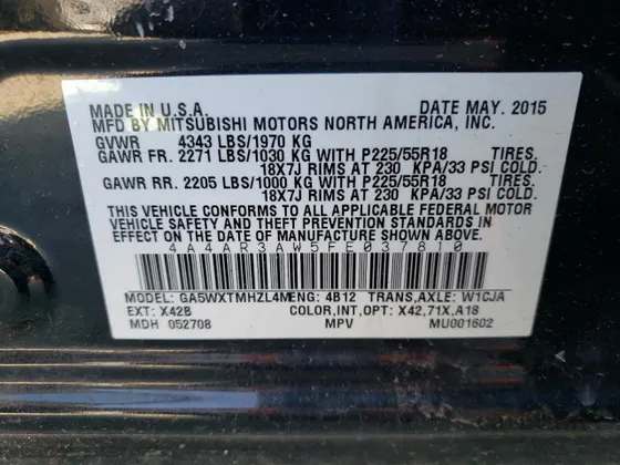 2015 Mitsubishi Outlander ES