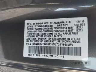 2016 Honda Odyssey Touring Elite