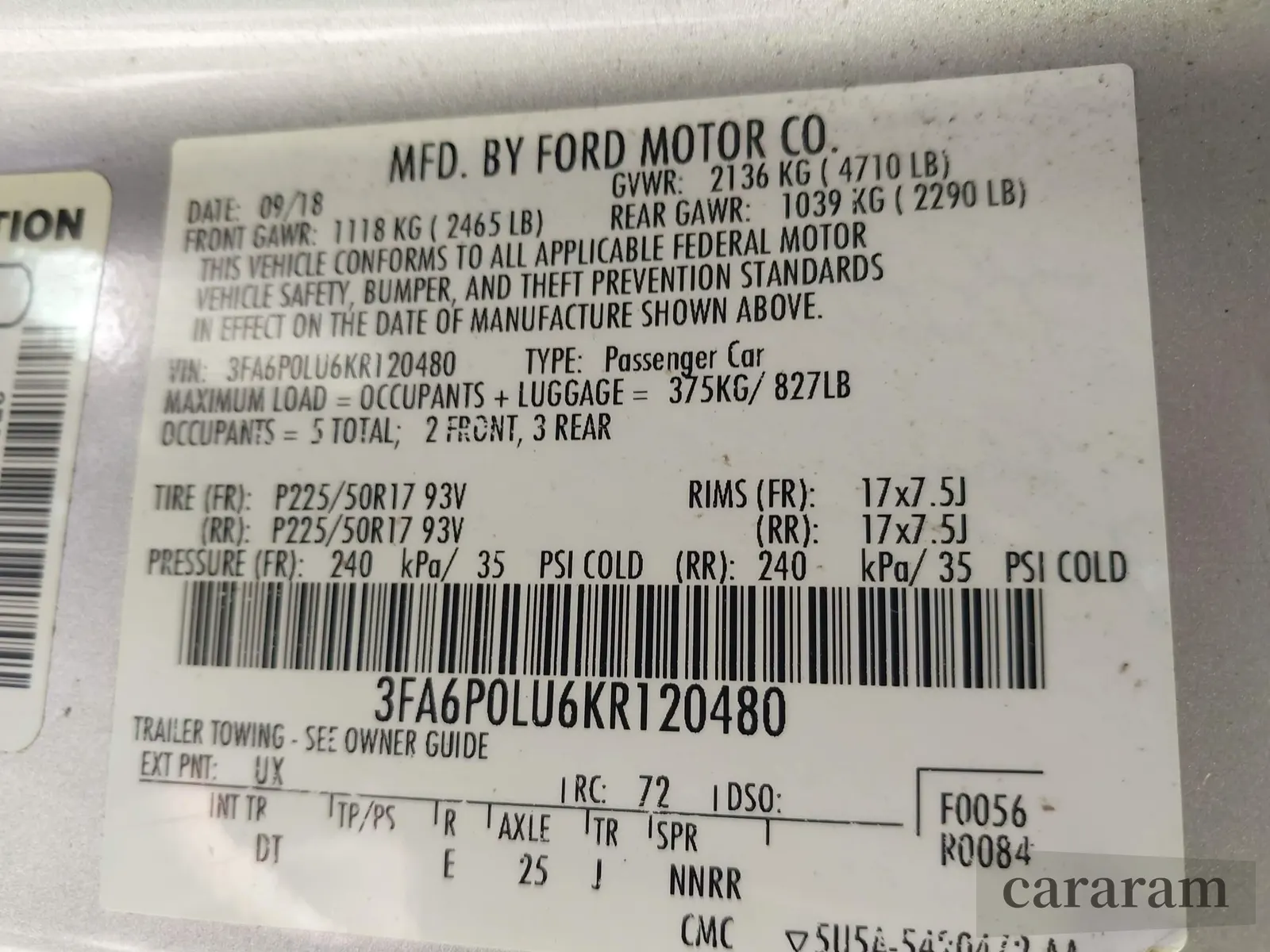 2019 Ford Fusion SE