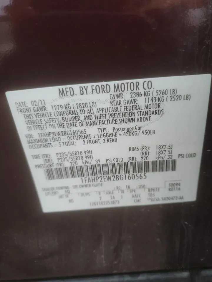 2011 Ford Taurus SEL