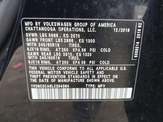 2020 Volkswagen Atlas S