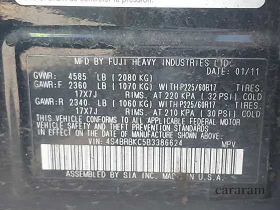 2011 Subaru Outback Limited Power Moon