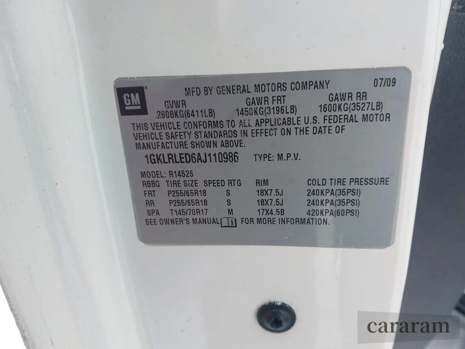2010 GMC Acadia SLE