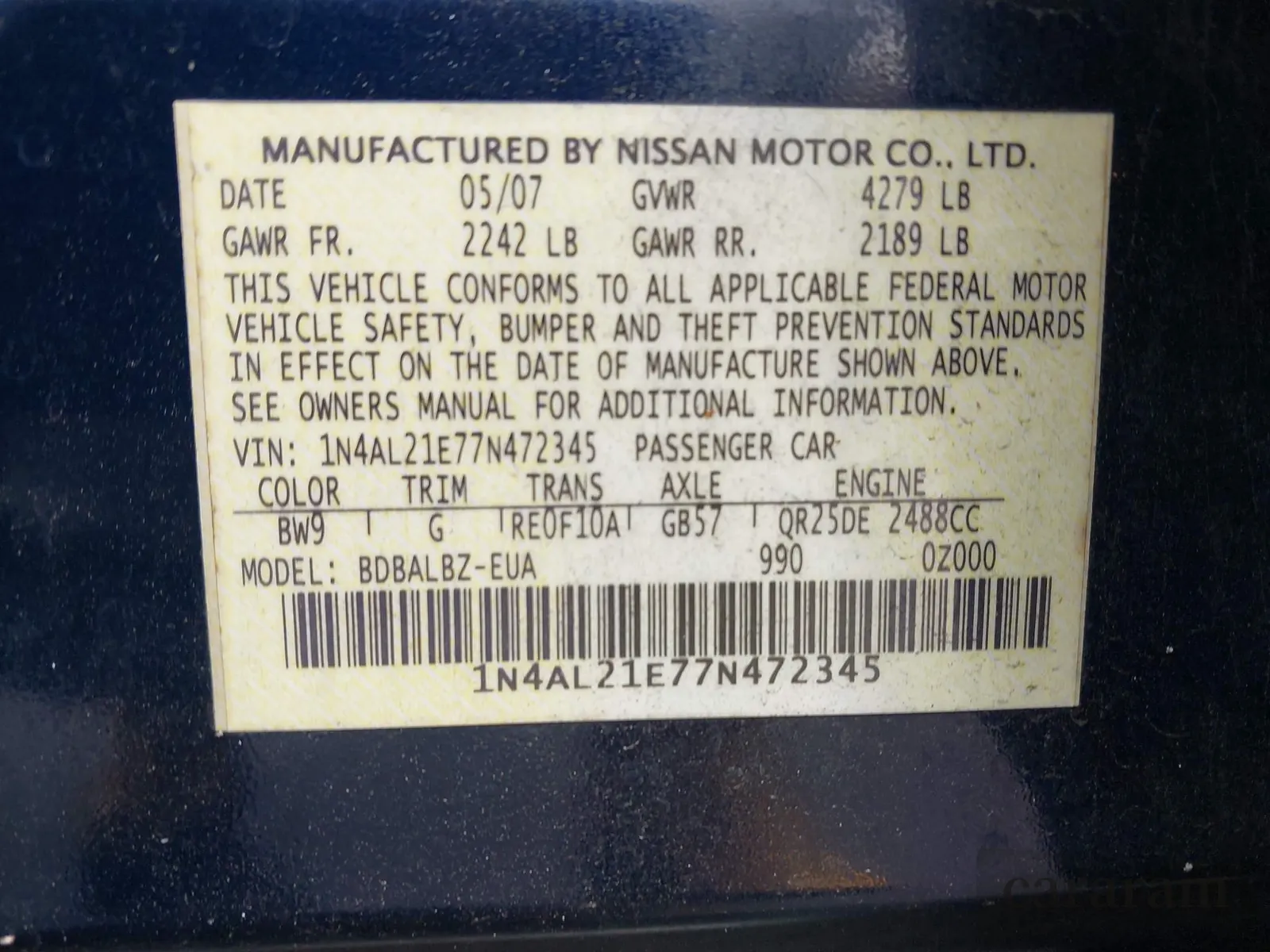 2007 Nissan Altima S