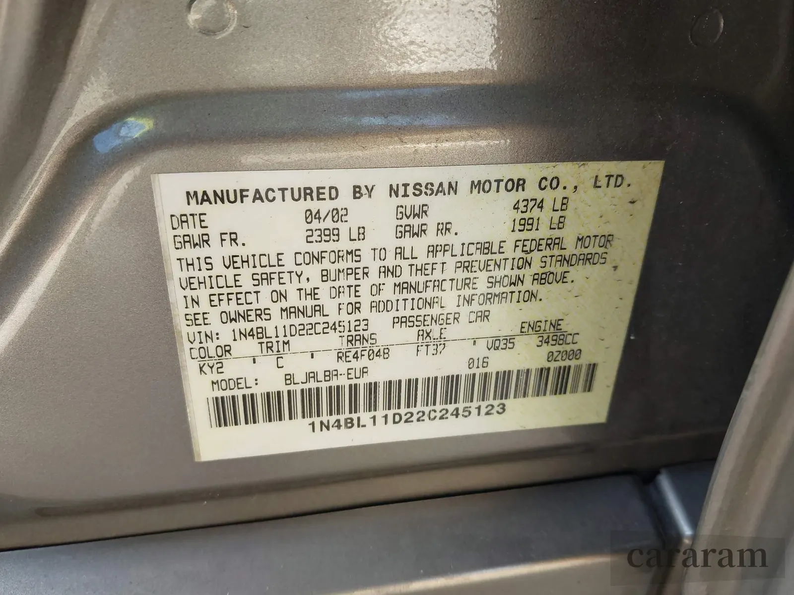2002 Nissan Altima SE